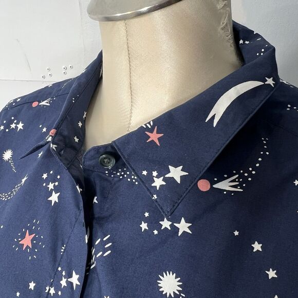 Boden Womens Classic Shirt Size 12r Shooting Star Button-Down Long Sleeve Navy - Picture 4 of 15